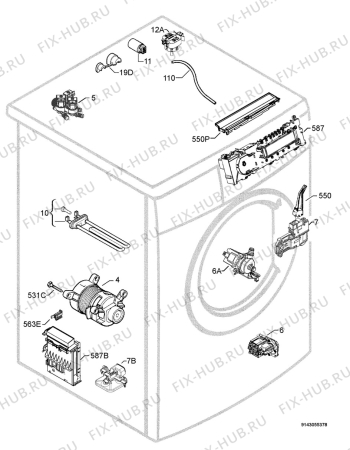 Взрыв-схема стиральной машины Aeg Electrolux LN79470A3 - Схема узла Electrical equipment 268